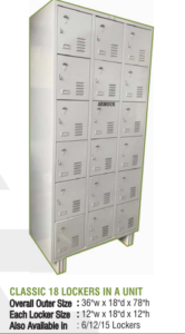 Classic 18 Locker In A Unit Armour Hari Om Furnitures