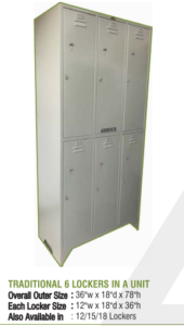 Traditional 6 Locker In A Unit Armour Hari Om Furnitures